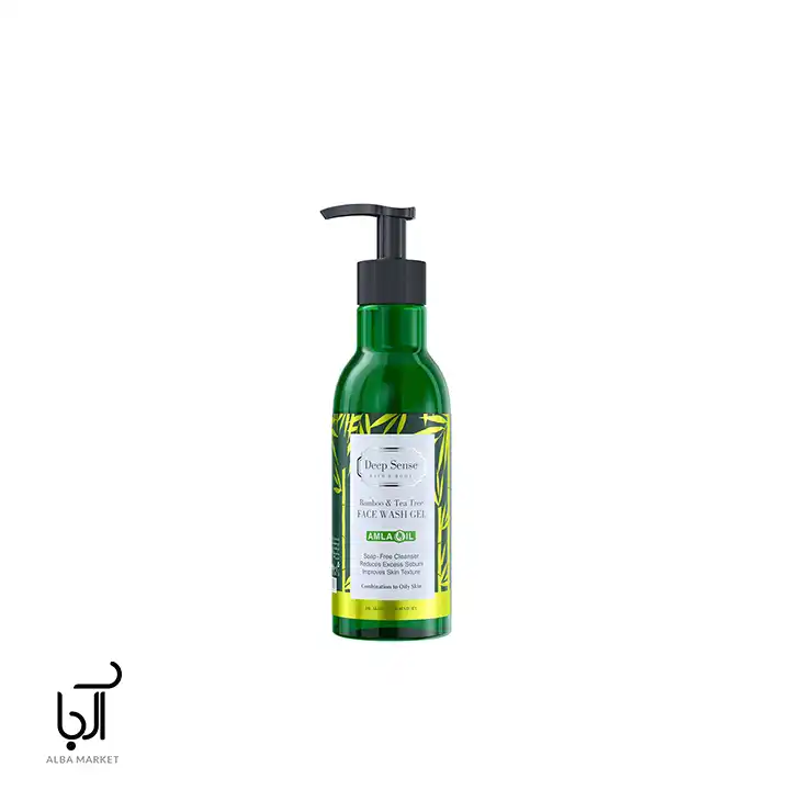 ژل شستشو صورت دیپ سنس با عصاره بامبو و درخت چای حجم 250 میل، مناسب پوست چرب و مستعد جوش